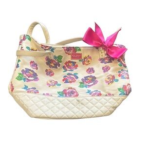 Betsey Johnson Pink and Cream Floral Tote Bag